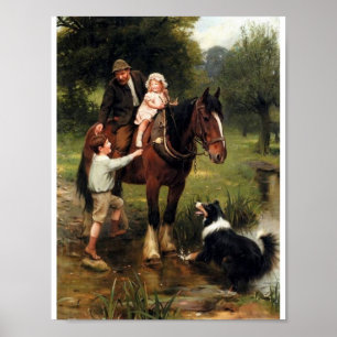 Poster Pays de collie de cheval de famille
