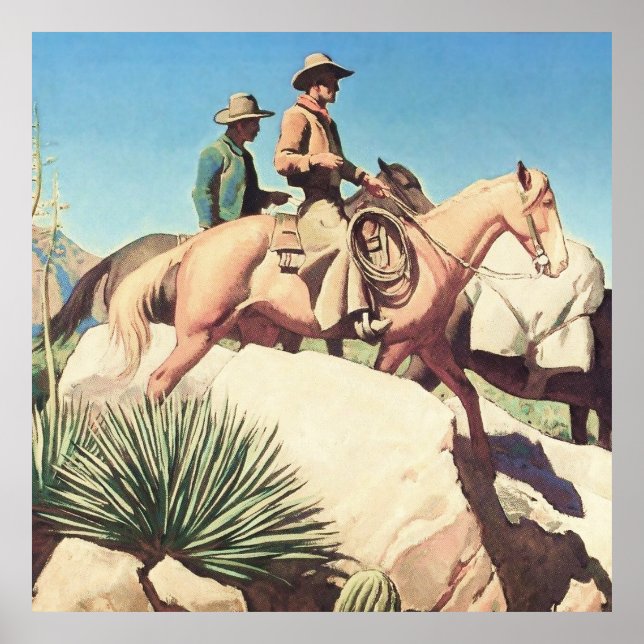 Poster "Pays de la vache" par Maynard Dixon (Devant)