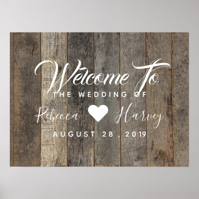 Poster pays de l'ouest grise bois d'écorce mariage bienve (Devant)
