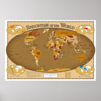Poster Pays du monde dans leur langue locale (Endonyms)
