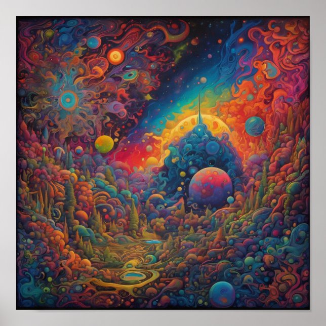 Poster Pays psychédélique inconnu (Devant)