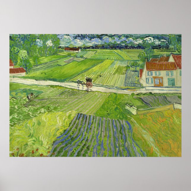 Poster Paysage à Auvers après la pluie par Vincent van Go (Devant)