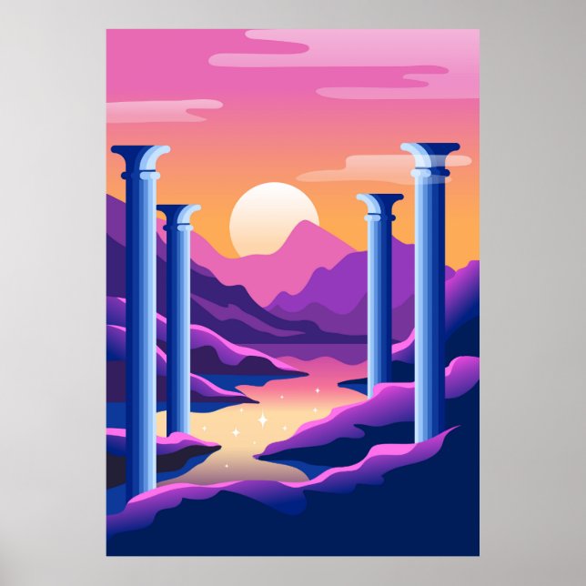 Poster Paysage Abstrait (Devant)