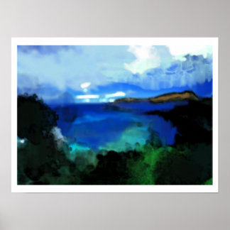 Poster Paysage Abstrait Bluish