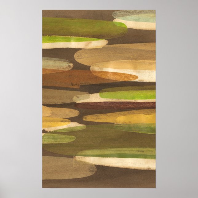 Poster Paysage Abstrait de ton terrestre (Devant)