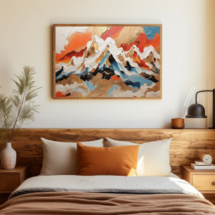 Poster Paysage Abstrait des montagnes alpines