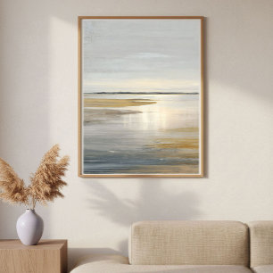 Poster Paysage Abstrait Minimaliste de Plaines Côtières C