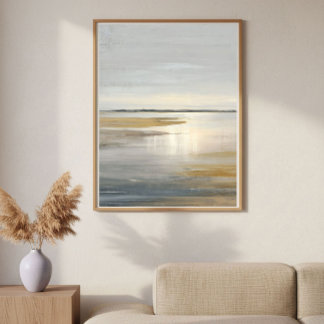 Poster Paysage Abstrait Minimaliste de Plaines Côtières C