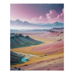 Poster Paysage Abstrait Montagnes Vallée Paysage Nature P