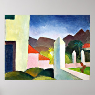 Poster Paysage africain, art abstrait par August Macke