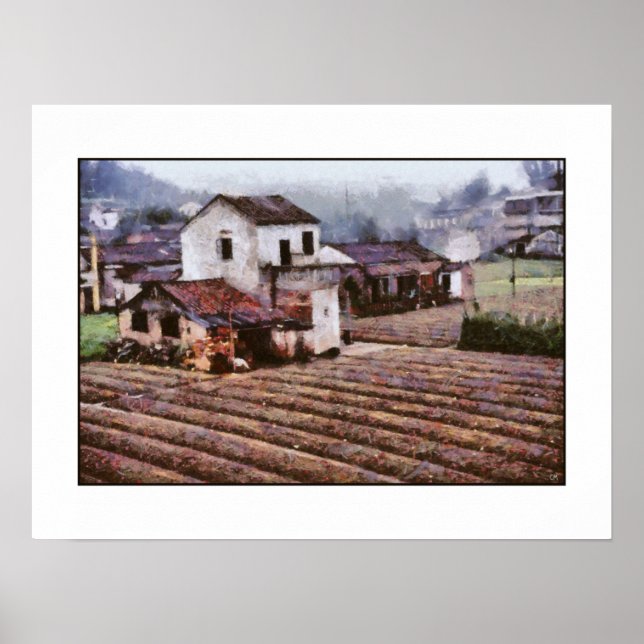 Poster Paysage agricole Farmstead Country Garden (Devant)