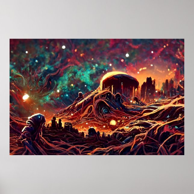 Poster Paysage Alien dans l'espace extra-atmosphérique |  (Devant)