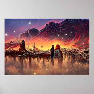Poster Paysage Alien dans l'espace extra-atmosphérique   