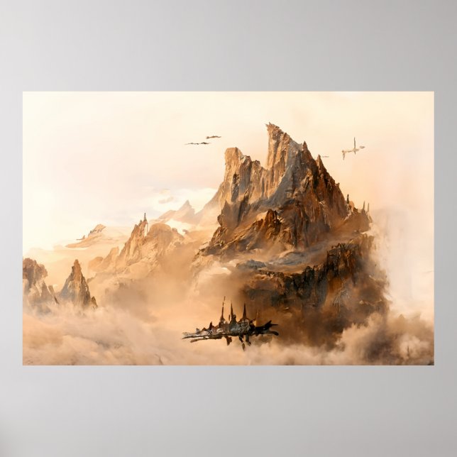 Poster Paysage Alien dans l'espace extra-atmosphérique |  (Devant)