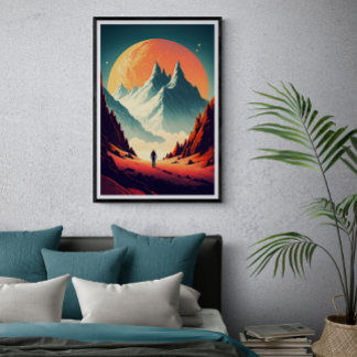 Poster Paysage Alien Imaginaire AI Art #1 | Coloré