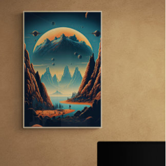 Poster Paysage Alien Imaginaire AI Art #2 | Coloré
