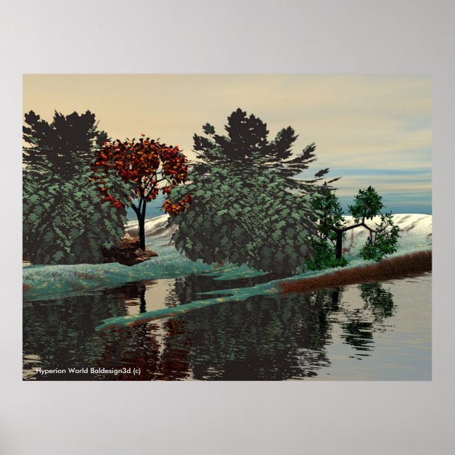 Poster PAYSAGE ALIEN /LAGON EN HYPERION Sci_Fi (Devant)