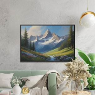 Poster Paysage alpin Aquarelle Art