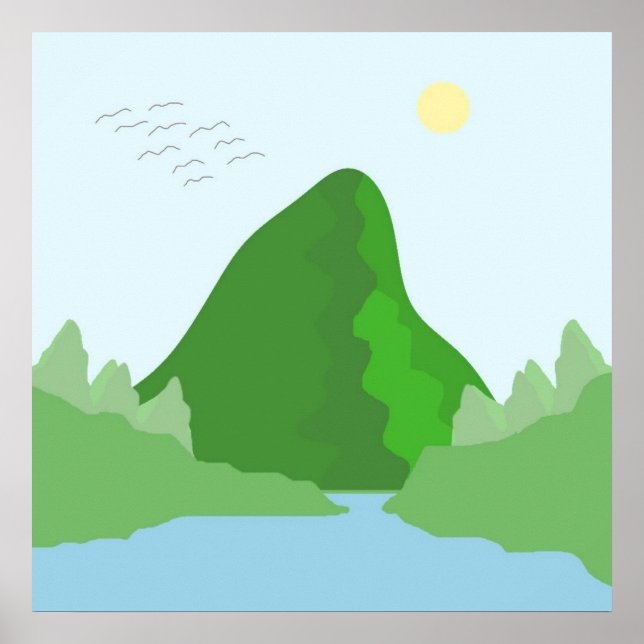 Poster paysage art abstrait (Devant)