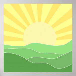 Poster paysage art abstrait