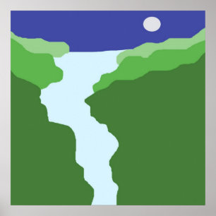 Poster paysage art abstrait