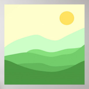 Poster paysage art abstrait