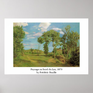 Poster Paysage au bord du Lez de Frédéric Bazille