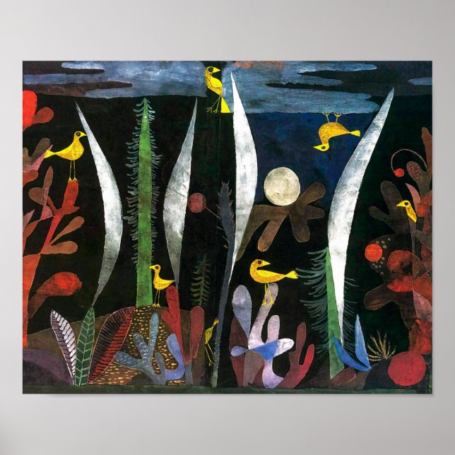 Poster Paysage aux oiseaux jaunes | Paul Klee | (Devant)