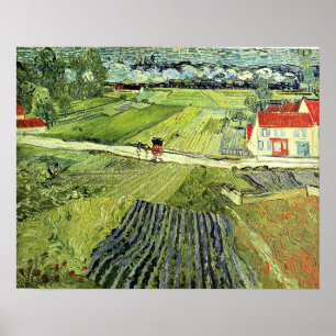 Poster Paysage avec Carrosse et Train