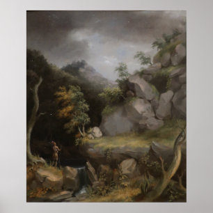 Poster Paysage avec Indien — Thomas Cole (Imprimer).