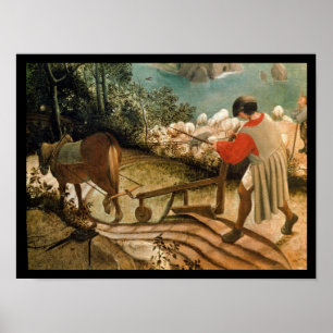 Poster Paysage avec la chute d'Icarus