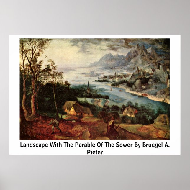 Poster Paysage Avec La Parabole De La Puissance Par Brueg (Devant)