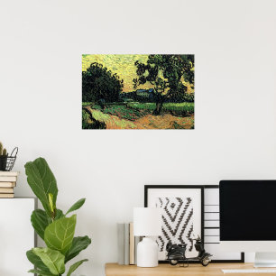 Poster Paysage avec le Château d'Auvers par Vincent van G