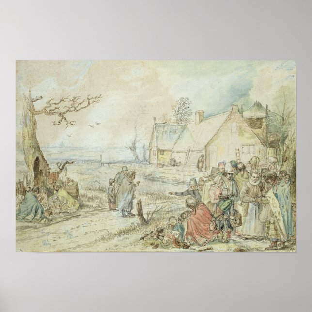 Poster Paysage avec les Gitans Fortune-Tellers (Devant)