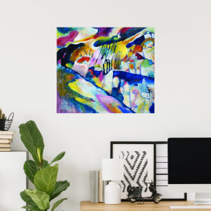 Poster Paysage avec pluie par Wassily Kandinsky