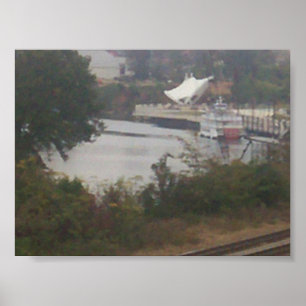 Poster paysage, bac avec objet