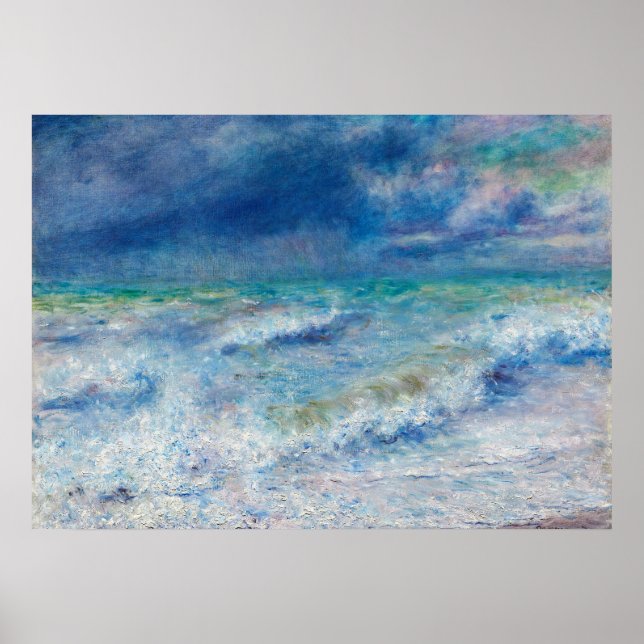 Poster Paysage bleu de Renoir Impressionniste Peinture (Devant)