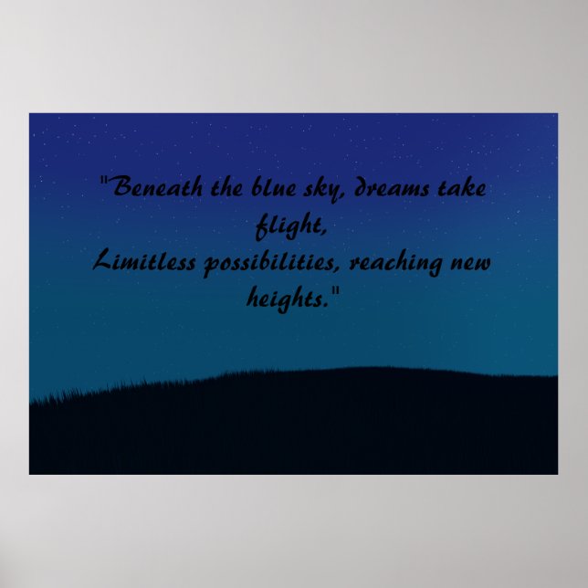 Poster Paysage bleu esthétique vintage (Devant)