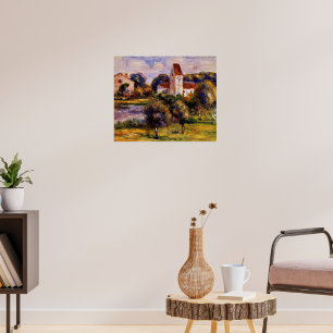 Poster Paysage breton Église et verger