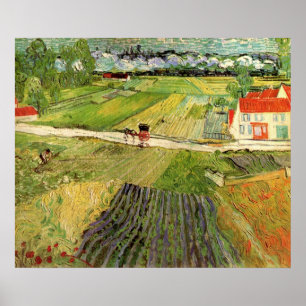 Poster Paysage, Carrosse et Train par Vincent van Gogh