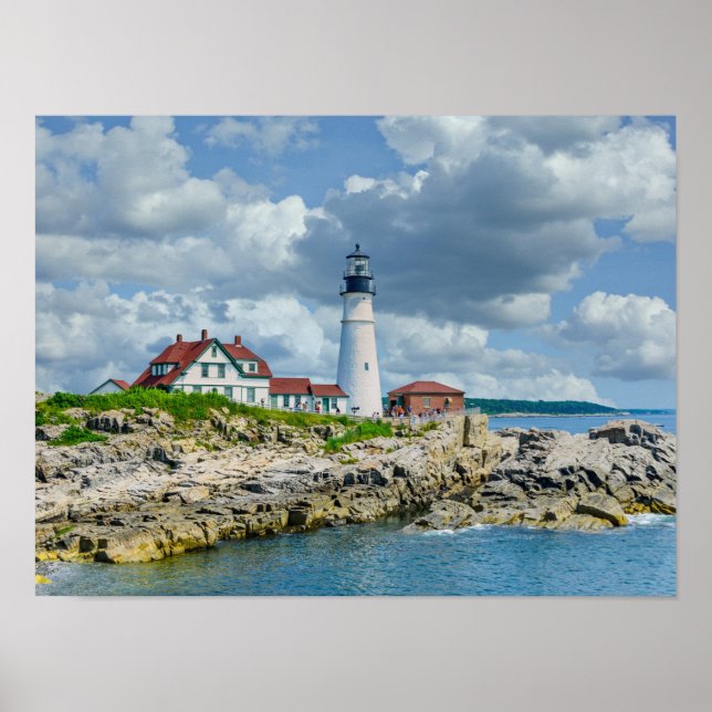 Poster Paysage côtier du phare de la Nouvelle-Angleterre (Devant)