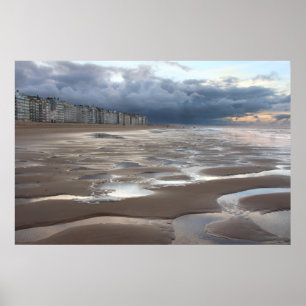 Poster Paysage côtier surréel belge