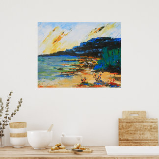 Poster Paysage côtier vibrant