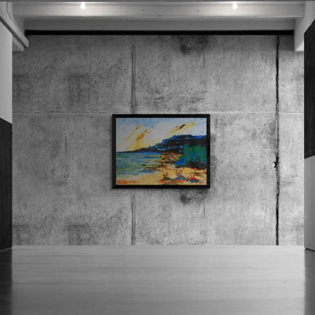 Poster Paysage côtier vibrant (Créateur téléchargé)