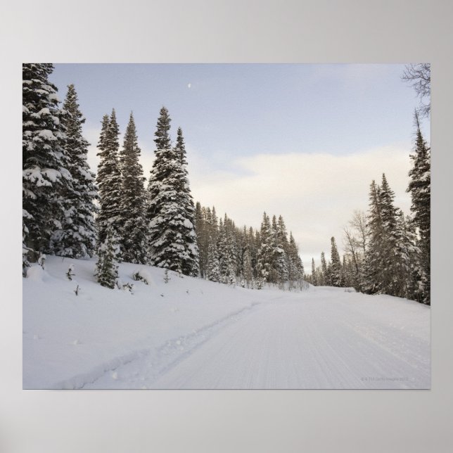 Poster Paysage couvert de neige (Devant)
