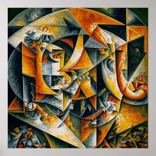 Poster paysage cubisme 2 (Devant)