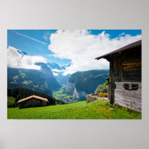 Poster Paysage dans la vallée de Lauterbrunnen en Suisse