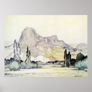 Poster Paysage d'Antiquité vintage Le Puy France