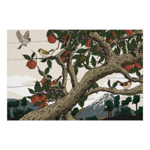 Poster Paysage d'arbres fruitiers