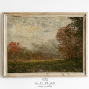 Poster Paysage d'automne Arbres d'automne Peinture Vintag